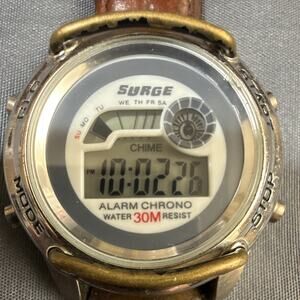 VINTAGE 80s G.I.I. SURGE WATCH SURM1558 RARE!! GLO WORKS! NEW BATTERY! (B23)